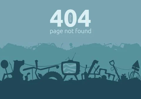 Junkyard Error 404 Page Stock Illustration