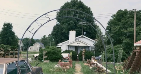 Junkyard Frontyard Archway Stock Footage 77578985
