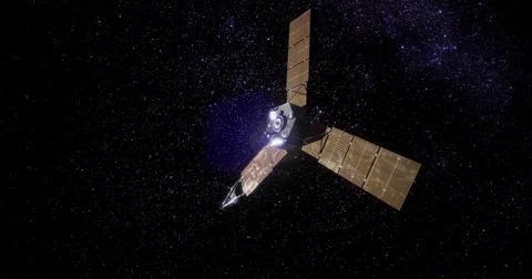 Juno spacecraft exploring the vastness of space in search of Jupiters secrets Stock Illustration