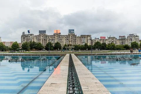 Juny, 2021 - Bucharest, Romania: Panoramic view of historical Buildings in Bu Stock Photos