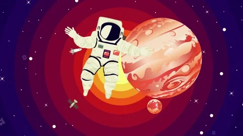Jupiter and astronaut in the space Stock Footage 233247213