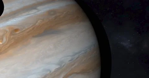 Jupiter and its moons and asteroids. Stock Footage 131049151