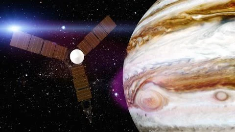 Jupiter and satellite juno Stock Illustration