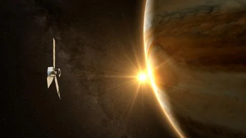 Jupiter and satellite juno Stock Illustration