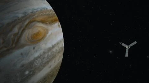 Jupiter and satellite juno Stock Illustration