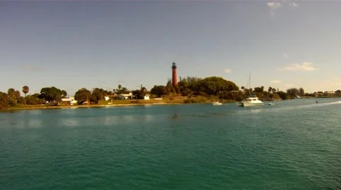 Jupiter Boats pass Stock Footage 1181622