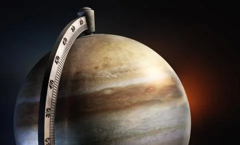 Jupiter desktop globe with metal texture Stock Illustration