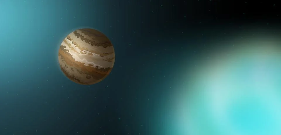 Jupiter, fifth planet in Solar system in cosmos Stock Illustration