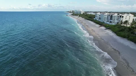 Jupiter Florida Beach Aerial Stock Footage 211862038