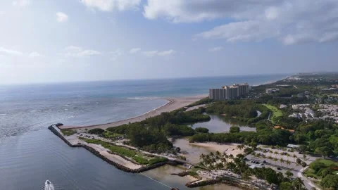 Jupiter Florida Drone Aerial, Lighthouse, Inlet &amp; DuBois Park Stock Footage 339366810