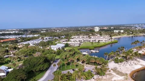 Jupiter Florida Drone Aerial, Lighthouse, Inlet &amp; DuBois Park Stock Footage 339366830