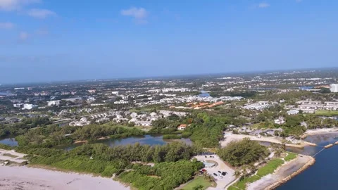 Jupiter Florida Drone Aerial, Lighthouse, Inlet &amp; DuBois Park Stock Footage 339366861