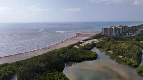 Jupiter Florida Drone Aerial, Lighthouse, Inlet &amp; DuBois Park Stock-Footage 339366882