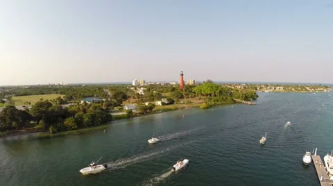Jupiter Florida Lighthouse Aerial Stock Footage 38685879
