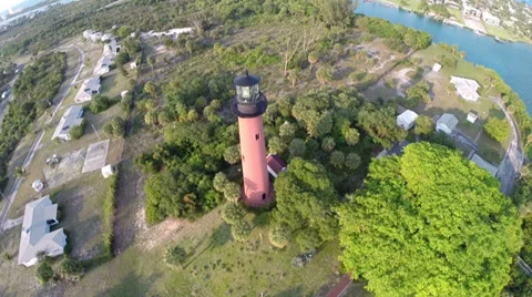 Jupiter Florida Lighthouse Aerial Stock Footage 38686677