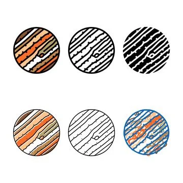 Jupiter forms planet color icon vector Stock Illustration