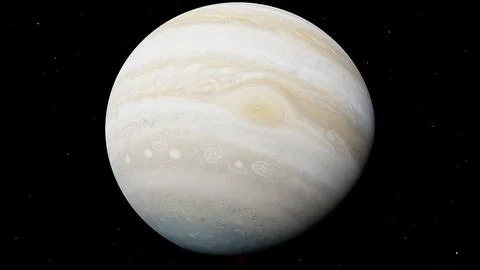 Jupiter Gas Giant Cloud Bands and Storms 8K 3D Render Stock Illustration