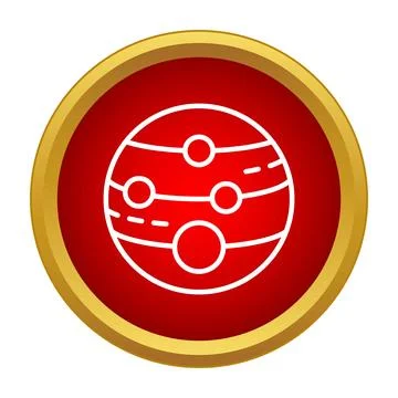 Jupiter gas giant planet vector icon Stock Illustration