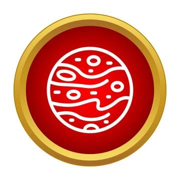 Jupiter gas giant planet vector icon button Stock Illustration