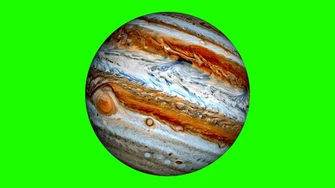 Jupiter on green screen animation. Loop Video. Stock Footage 93431269