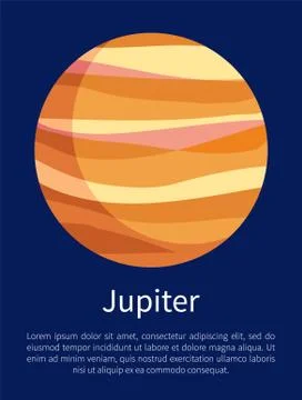 Jupiter Informative Vertical Poster with Text Stock Illustration