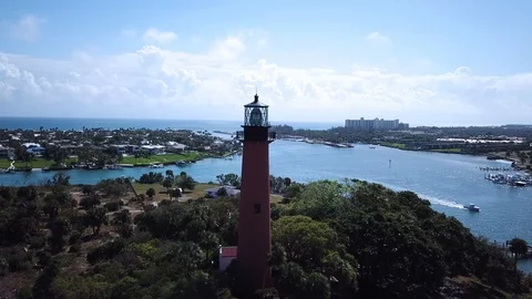 Jupiter Inlet Light Flyby Vídeo Stock 86522660
