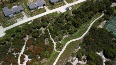 Jupiter Inlet Lighthouse Forward Top-Down / Upward Reveal Stock Footage 344351717