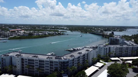 Jupiter inlet Loxahatchee River drone shot nine Stock Footage 343964441