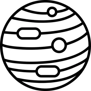 Jupiter Line Icon Design Stock Illustration