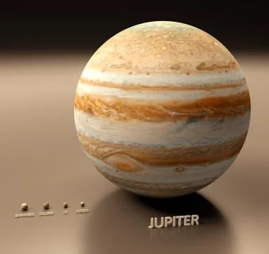 Jupiter with moons Stock Illustration