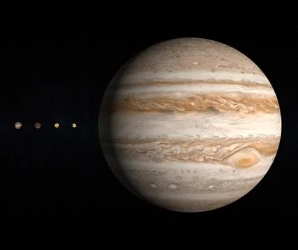 Jupiter with moons Stock Illustration