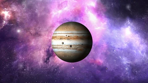 Jupiter is the most massive planet in the solar system, gas giant planet Stock Footage 263094001