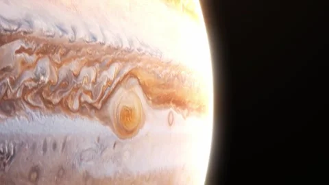 Jupiter from the orbit view space planet animation in deep space. 4k 3d Stock Footage 306096555