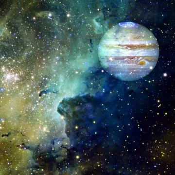 Jupiter in outer space. Elements of this image furnished by NASA Stock Illustration