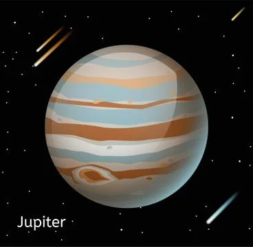 Jupiter planet 3d vector illustration Ilustração Stock