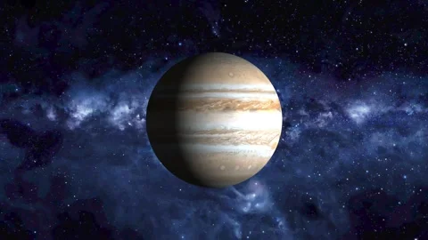 Jupiter planet animation with nebula cloud. Jupiter planet solar system ast.. Stock Footage 336896582