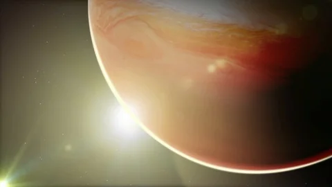 Jupiter Planet Close Up View Stock Footage 93347281