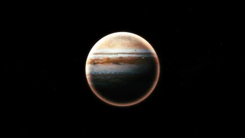 Jupiter Planet Floating in Infinite Galaxy with Realistic Astronomy Inspire.. Vídeo Stock 337079395