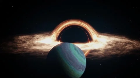 Jupiter planet flying towards black hole in space Vidéo 251632057