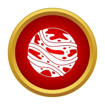Jupiter planet icon in red circle Stock Illustration