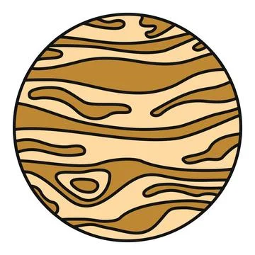 Jupiter planet icon representing gas giant in solar system Stock Illustration