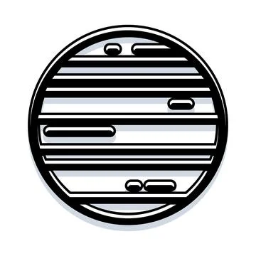 Jupiter planet icon representing outer space astronomy Illustrazione stock