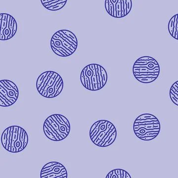Jupiter planet line vector seamless pattern イラスト素材