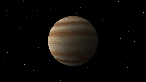 Jupiter-like planet rotating in deep space Stock Footage 340180126