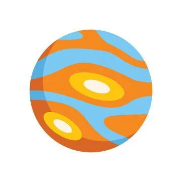 Jupiter planet rotating in the solar system Stock Illustration