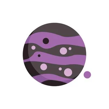Jupiter like planet rotating in the solar system with a moon Stock Illustration