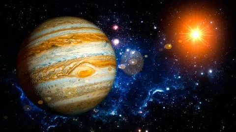 Jupiter Planet Solar System space isolated Stock Illustration