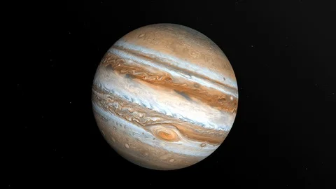 Jupiter planet in the space animation loop Stock Footage 124668004