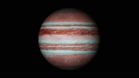 Jupiter planet spinning black background Stock Footage 152312796