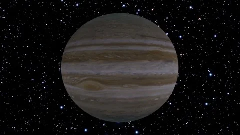 Jupiter planet spinning. Space Animation. 4K 60fps Stock Footage 314486924